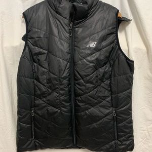 New Balance Puffer Hooded Long Vest Black Size 1X